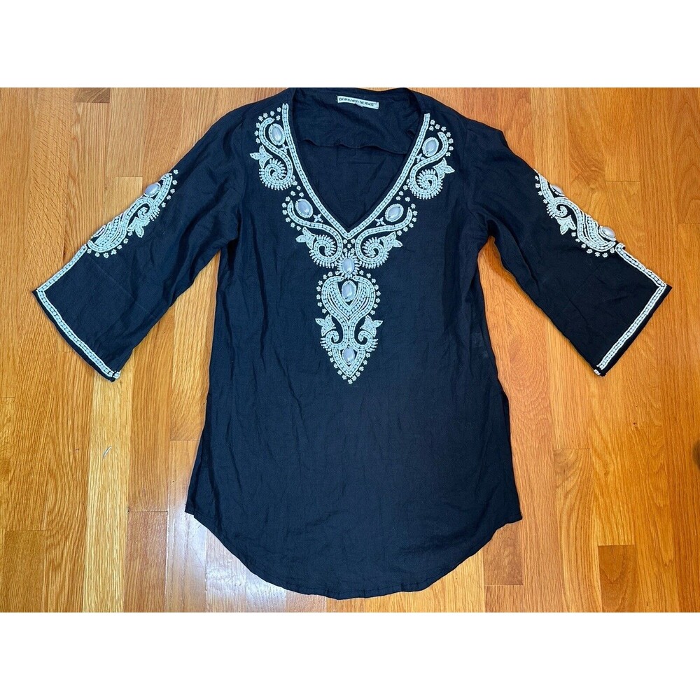 Barbara Gerwit Small Beaded Pullover Tunic Top Bl… - image 2